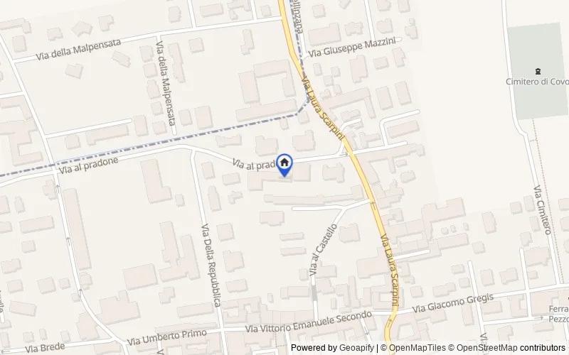 Karte der Umgebung: Via Pradone, 12, 24050 Covo BG, Italia, 24050, Covo, Bergamo