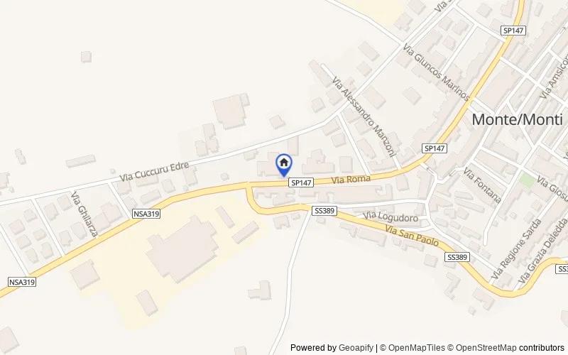 Carte du secteur : Via Roma, 07020 Monti SS, Italia, Monti, Sassari