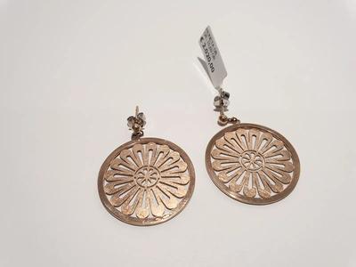 (Lotto n.1775) un paio di orecchini a forma di cerchio in oro rosa e bianco...