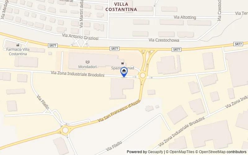 Mapa de la zona: Localita' Buffolareccia,zona industriale Brodolini, Loreto, Ancona