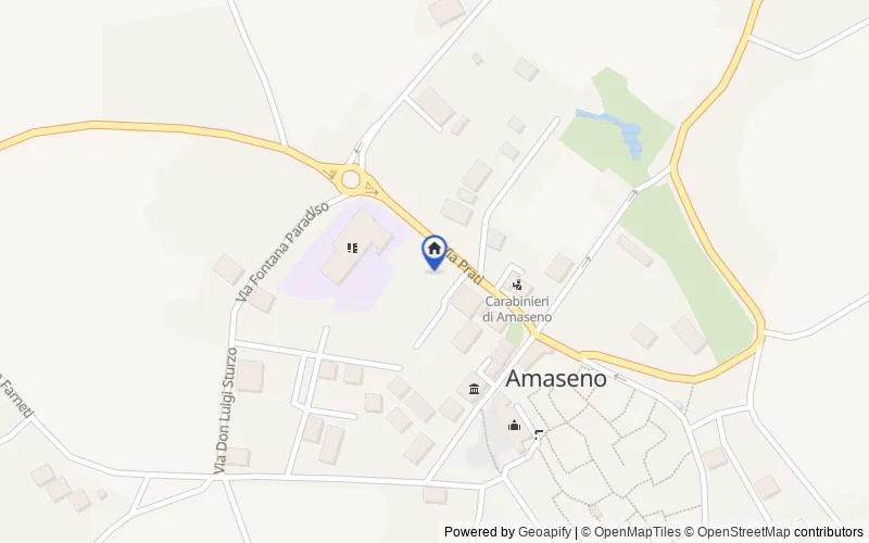 Mapa de la zona: Via Prati, 72, 03021 Amaseno FR, Italia, Amaseno, Frosinone