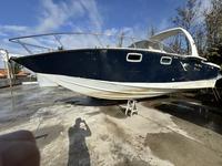 Barca semicabinata marca Airone Marine di colore blue e...