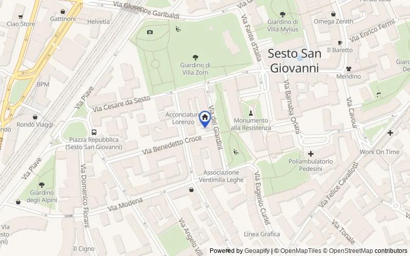 Mappa della zona: Via Benedetto Croce, 83, 20099 Sesto San Giovanni MI, Italia, 20099, Sesto San Giovanni, Milano
