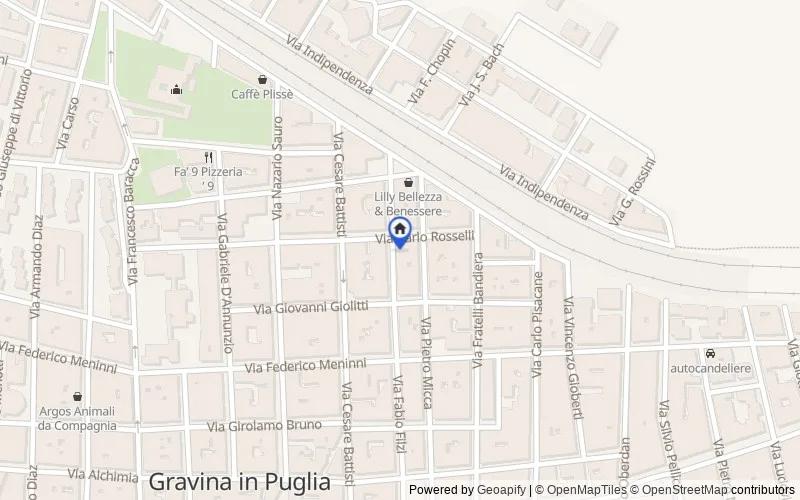 Mappa della zona: Via Carlo Rosselli, 44, 70024, Gravina in Puglia, Bari