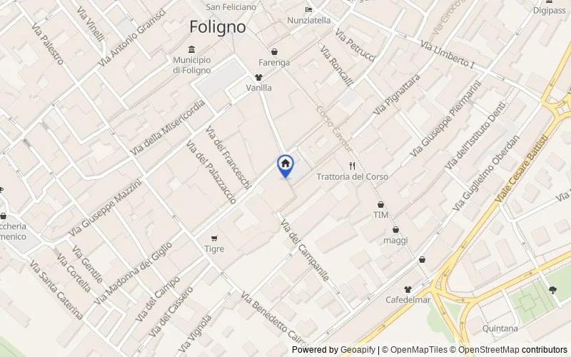 Mappa della zona: piazza santa angela, n. 3/a, 6034, Foligno, Perugia