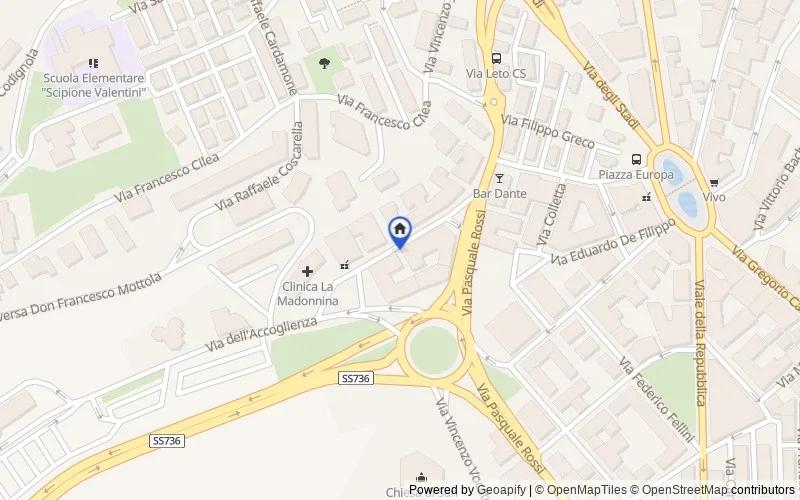 Mapa de la zona: Via Emilio Capizzano 22, 87100, Cosenza, Cosenza