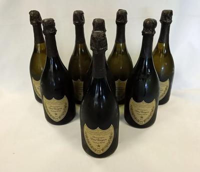 (Lotto 1) N. 8 bottiglie di vino champagne vintage DOM PÉRIGNON, annate: 2015 - 2017, formato: 0,75 L, senza astuccio/confezione originale