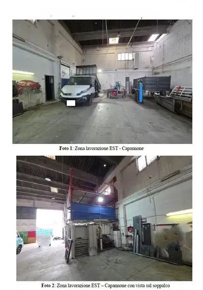 Capannone industriale in Catania , Via Montepalma, 20, piano terra, attualmente adibito ad autocarrozzeria, costituito da:corpo principale di mq 615 ca composto da: Zona di lavorazione est; Zona di lavorazione ovest; bagno; antibagno; forno per verniciatura;zona uffici di mq 70 circa, composta da 2 vani uffici; 2 bagni; 2 disimpegni; locale archivio e locale sgombero,oltre a tettoia di mq 51 ca e corte esterna di mq complessivi 913 comprensivi di un corpo aggiunto abusivo, di mq 94 circa, da demolire