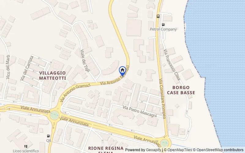 Mapa de la zona: Poggio Paradiso, Via Panoramica dello Stretto/Viale Dei Tigli, Messina, Messina