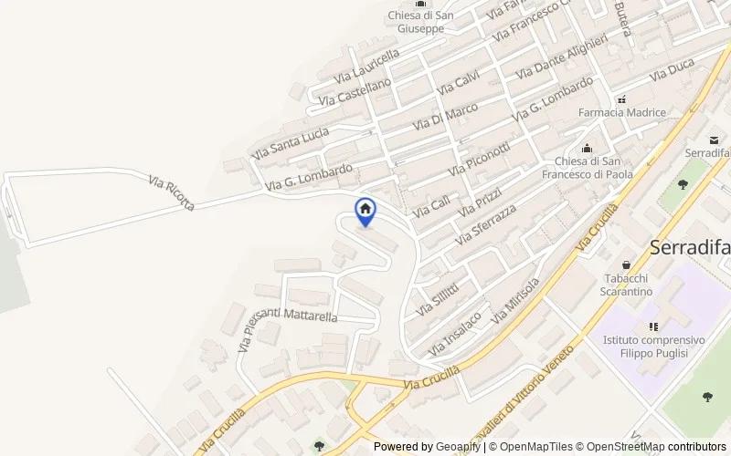 区域地图：Via John Kennedy, 1, 93010 Serradifalco CL, Italia, Serradifalco, Caltanissetta