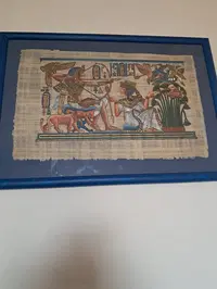 Lotto 19) Papiro egizio dipinto (Tutankhamon)