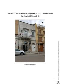 Intero fabbricato sito a Canosa di Puglia, alla via...