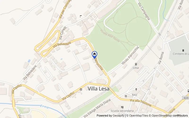 Mappa della zona: Via alla Parrocchia, 25, Lesa, Novara