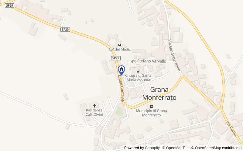 区域地图：Corso Giuseppe Garibaldi, 79, 14031 Grana Monferrato AT, Italia, Grana, Asti