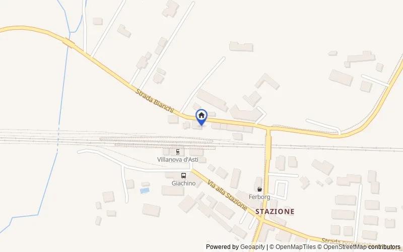 Karte der Umgebung: Strada Bianchi, 19, 14019 Stazione AT, Italia, Villanova d'Asti, Asti