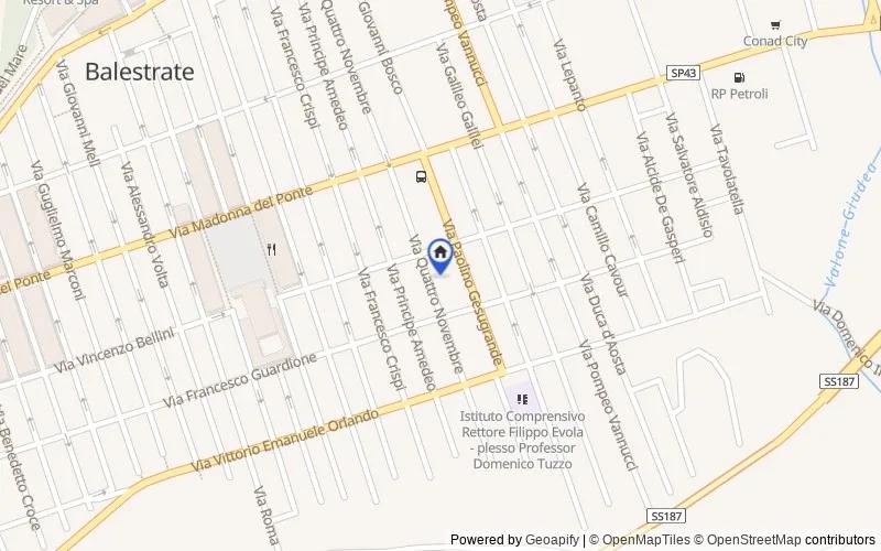 Mappa della zona: Via IV Novembre n. 87, 90041, Balestrate, Palermo