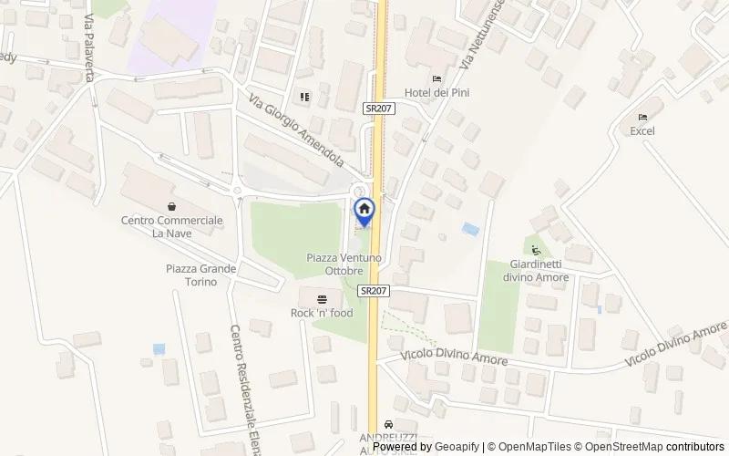区域地图：Piazza XXI Ottobre, 1, 00047 Frattocchie RM, Italia, Marino, Roma