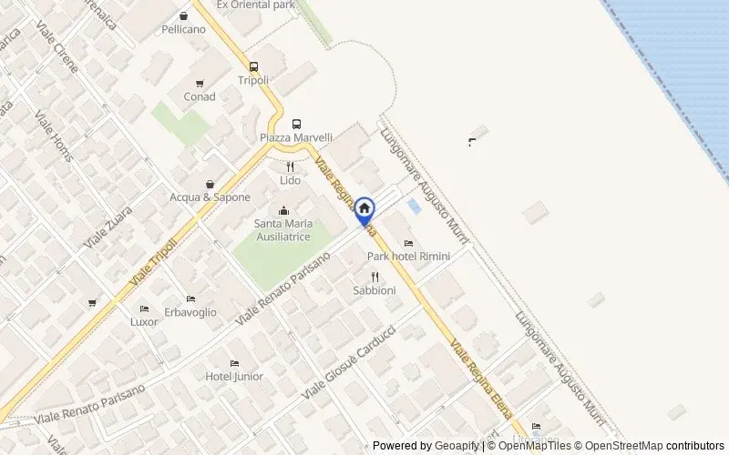 Mappa della zona: Viale Renato Parisano, 1, 47921 Rimini RN, Italia, 47900, Rimini