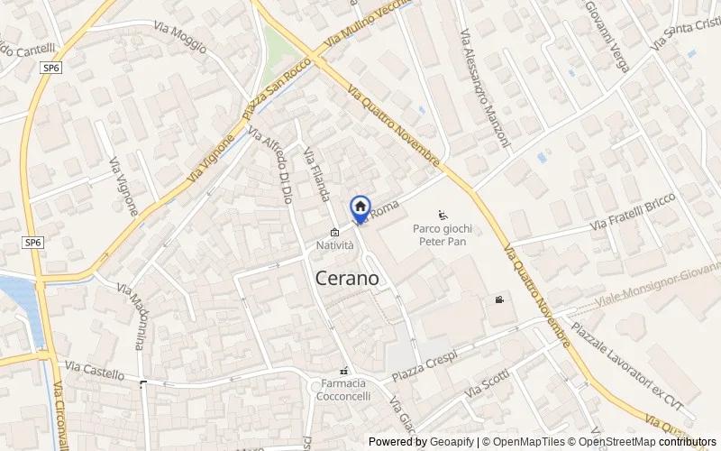 Mappa della zona: Via Roma, 11, 28065 Cerano NO, Italia, 28065, Cerano, Novara