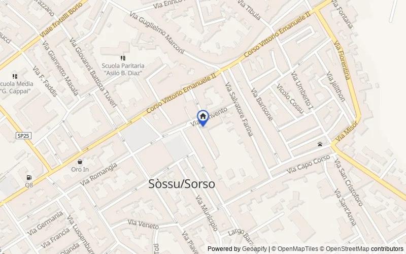 Mapa de la zona: Via Baronale, 1, 07037 Sorso SS, Italia, 07037, Sorso, Sassari