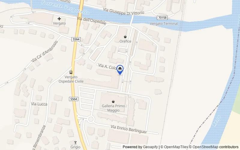 Mappa della zona: PIAZZA XXV APRILE 13/9, 40038, Vergato, Bologna