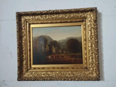 N.01 QUADRO PAESAGGIO OLIO SU TELA A FIRMA GEORGINA LARA 62X54 CM CORNICE 