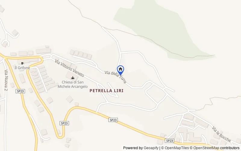 Carte du secteur : Via della Torre, 67060 Petrella Liri AQ, Italia, Cappadocia, L'Aquila