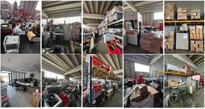 LOTTO COMPOSTO DA PARTI DI MACCHINARI VARI, ATTREZZATURE, SCAFFALATURE,...