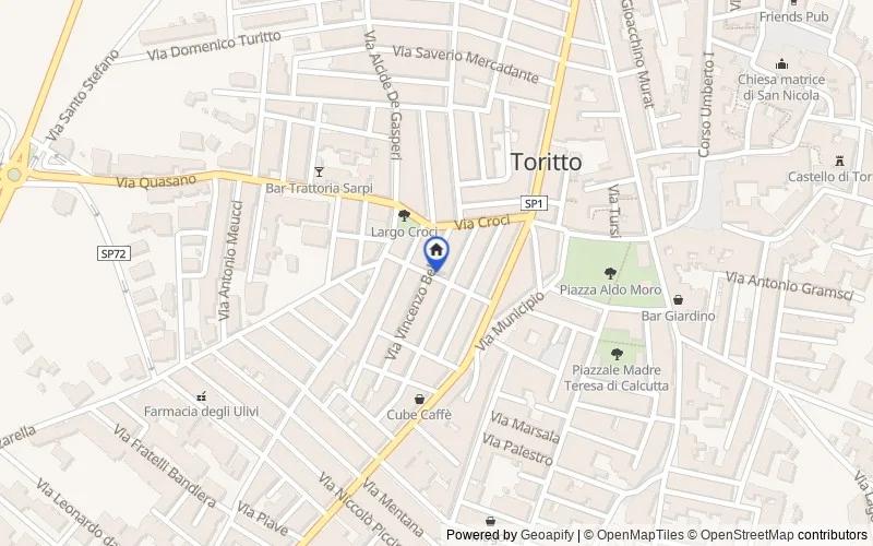 Mappa della zona: via Dei Mille n. 7, Toritto, Bari