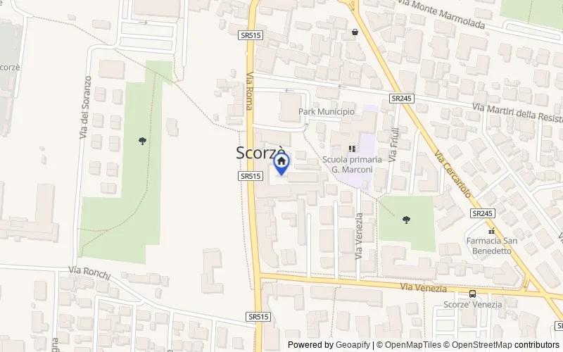 Mappa della zona: Via Roma, 44, 30037, Scorzè, Venezia