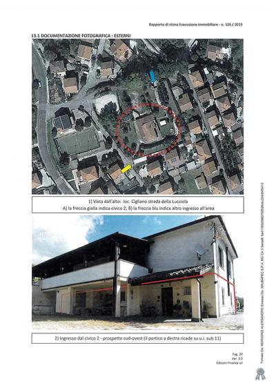 Piena proprietà - L'appartamento è parte di un edificio composto di due livelli: al piano seminterrato/terra è ubicato l'appartamento oggetto di esecuzione. L'appartamento si compone di: ingresso/cucina, un piccolo servizio igienico, soggiorno, camera da letto, uno studio, un bagno cieco, un ripostiglio piccolo ed un locale ripostiglio di ampia superficie non rifinito internamente. Si rimanda alla perizia di stima per una puntuale descrizione dell’immobile.