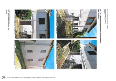 Fabbricato ad uso abitazione distribuito su due piani collegati da scala interna, con annesso sedime pertinenziale esclusivo oltre a piccolo appezzamento di terreno con destinazione a verde privato e quota di comproprietà in ragione di interessenza sul cortile comune 