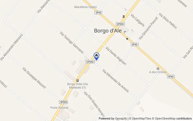 Mappa della zona: Via Edmondo de Amicis, 1, 13040 Borgo d'Ale VC, Italia, 13040, Borgo d'Ale, Vercelli