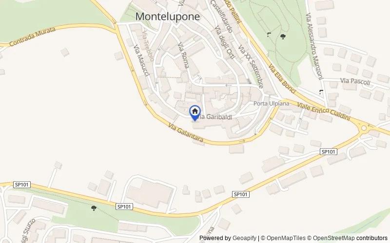Karte der Umgebung: Via Garibaldi, 41, 62010 Montelupone MC, Italia, 62010, Montelupone, Macerata