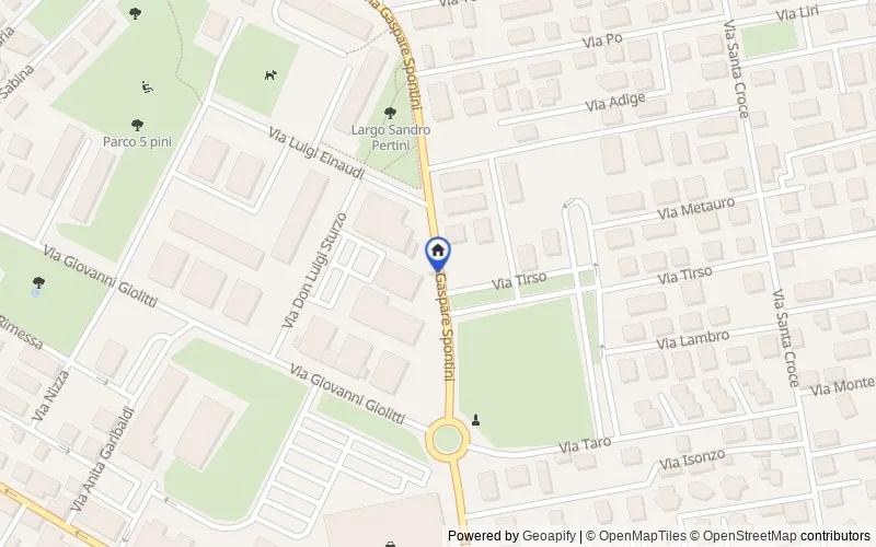 Mappa della zona: Via Gaspare Spontini n. 50, 00013, Mentana, Roma