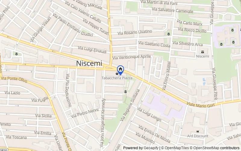 Karte der Umgebung: Viale Mario Gori, 180, 93015 Niscemi CL, Italia, 93015, Gela, Caltanissetta