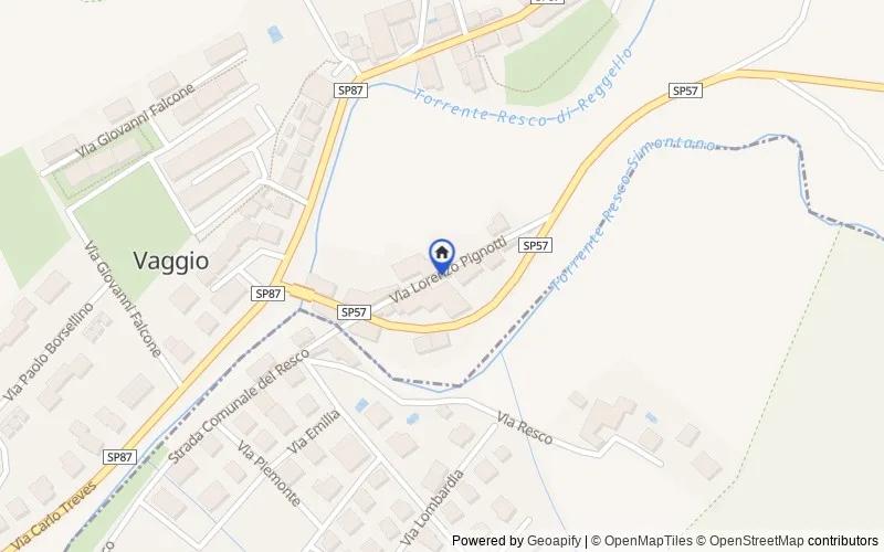 Karte der Umgebung: Localita Vaggio - Via Pignotti, Reggello, Firenze