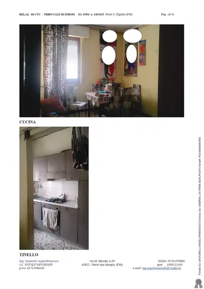 Diritti di proprietà piena per quota di 1/1 , e quindi per l’intero 1/1, sugli immobili siti in Porto Sant’Elpidio (FM) alla via Garda 128 ( ex civico 80), composti da abitazione  di 5,5 vani posta ai piani primo e secondo, con annessa soffitta, e locale ad uso magazzino posto al piano sottostrada.