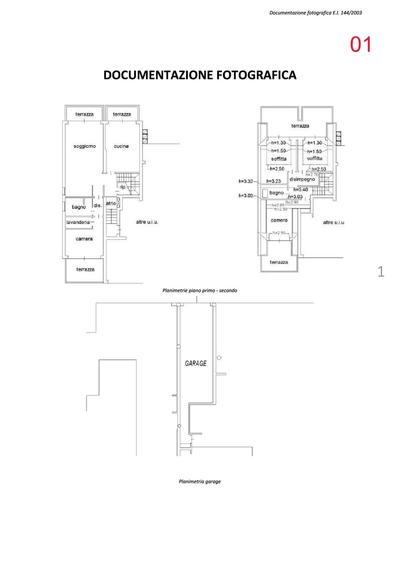 Appartamento sviluppato su due livelli, composto al primo piano da: ingresso, soggiorno e cucina entrambi con accesso alla terrazza posta a ovest, bagno finestrato, disimpegno, camera con terrazza che prospetta su Via Emilia; composto al piano secondo (sottotetto) da: due locali soffitta con accesso su unico terrazzo, disimpegno, bagno, camera con terrazza che prospetta su Via Emilia; oltre a garage al piano semi interrato.