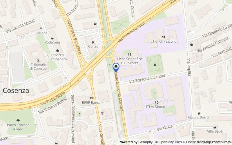 Mappa della zona: Viale Giacomo Mancini, 87100, Cosenza, Cosenza