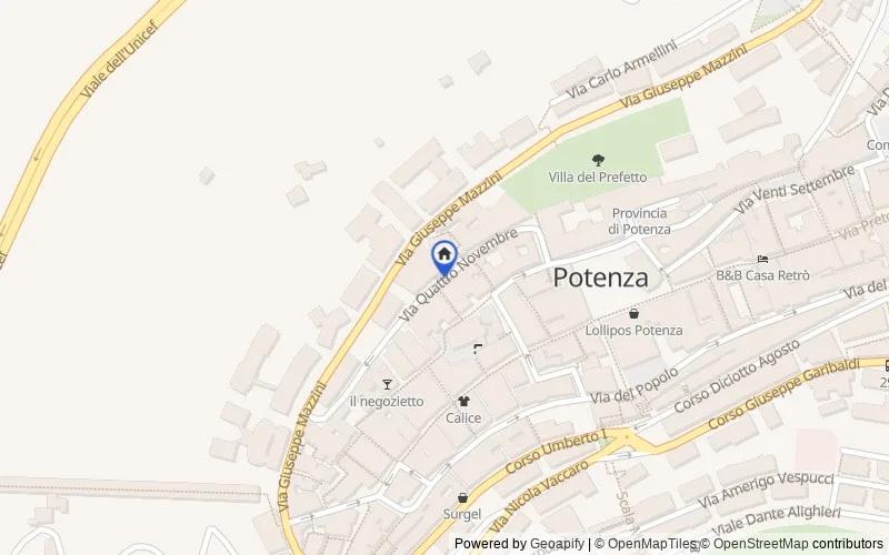 Mappa della zona: Via IV Novembre, 42, 85100 Potenza PZ, Italia, 85100, Potenza, Potenza