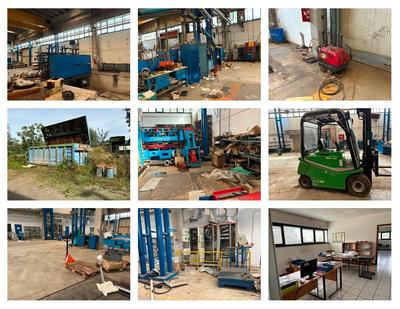 Muletto, compressore, macchinario Pagnoni, idropulitrice, transpallet, minuteria metallica, ganci per gru, carrello, contenitore residui ferrosi, arredi e attrezzature varie per ufficio - L.G. Pagnoni Impianti Srl