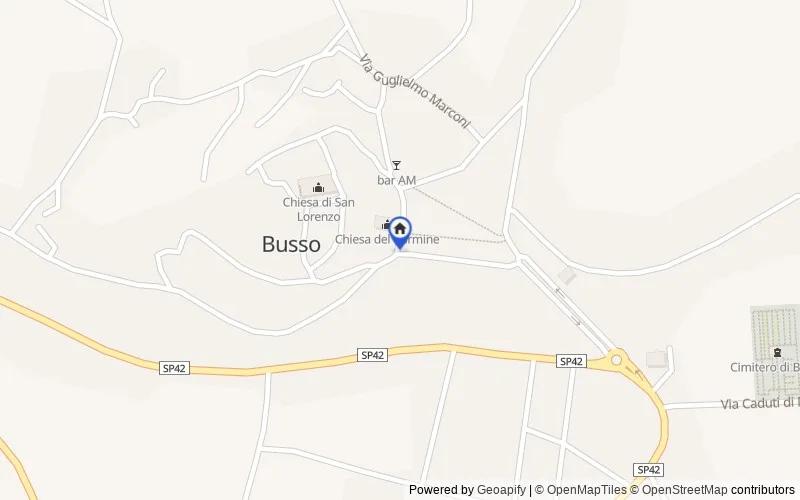 Mappa della zona: Località Santa Maria in Valle, Località Santa Maria in Valle, 86010, Busso, Campobasso