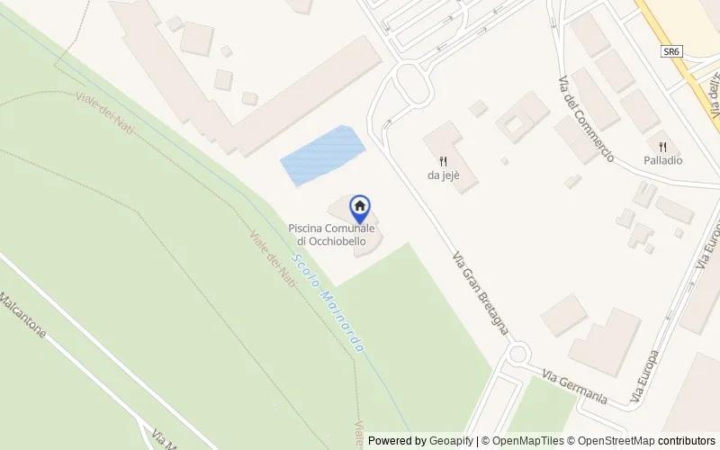 Mappa della zona: Via Gran Bretagna 1, 45030, Occhiobello, Rovigo