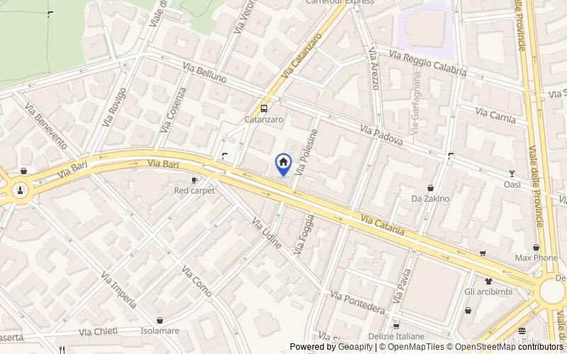 Mappa della zona: Via Catania 9, 00161, Roma, Roma