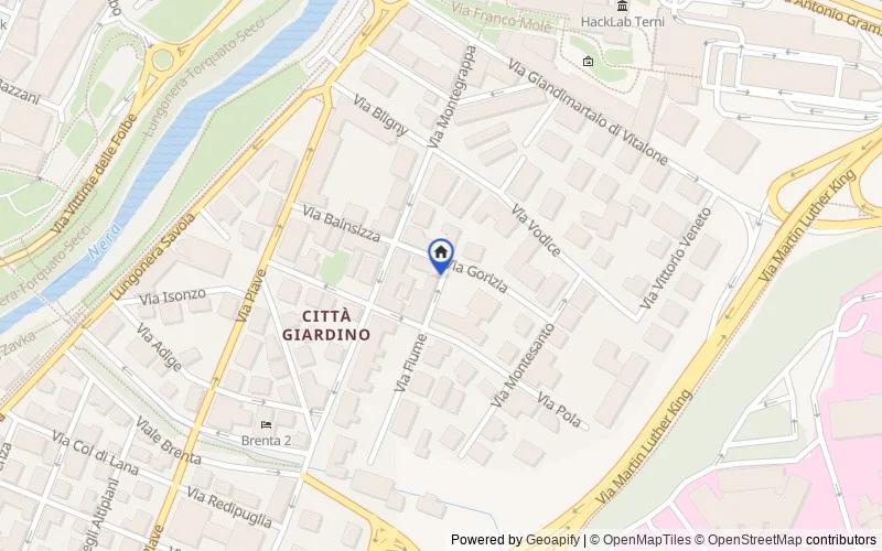 Mapa de la zona: Quartiere Città Giardino, Via Fiume, 3, 05100, Terni, Terni