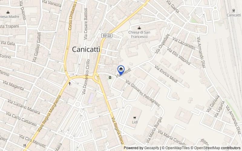 Mappa della zona: Via Menfi, 92024 Canicattì AG, Italia, Canicattì, Agrigento