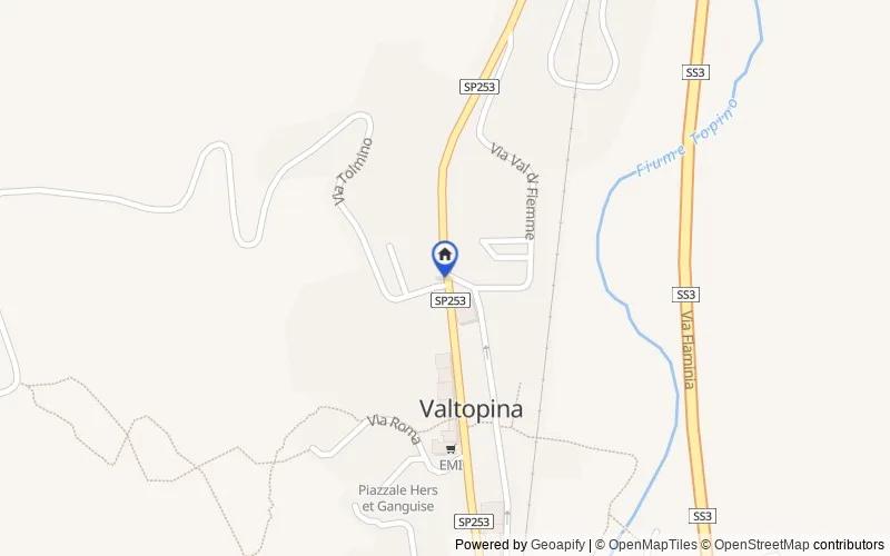 Karte der Umgebung: 06030 Valtopina PG, Italia  Località Largnano          , 06030, Valtopina, Perugia