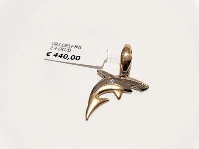 (Lotto n.1834) un ciondolo in oro giallo e bianco 18 kt privo di marchio a...