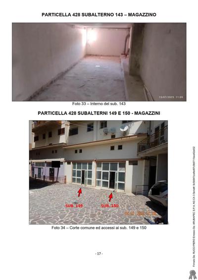 Magazzino per la quota di 1/1 di piena proprietà della...